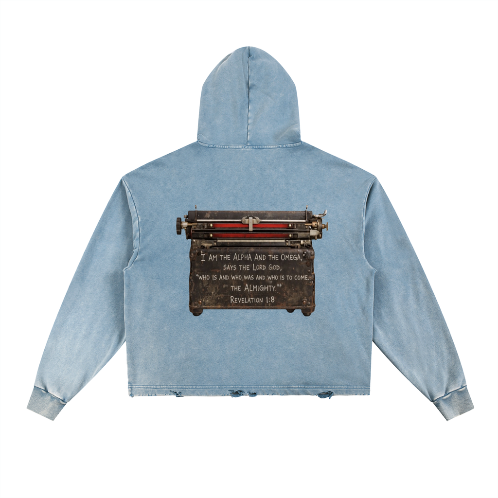 Worthy Forever Vintage Washed Frayed-Hem Hoodie