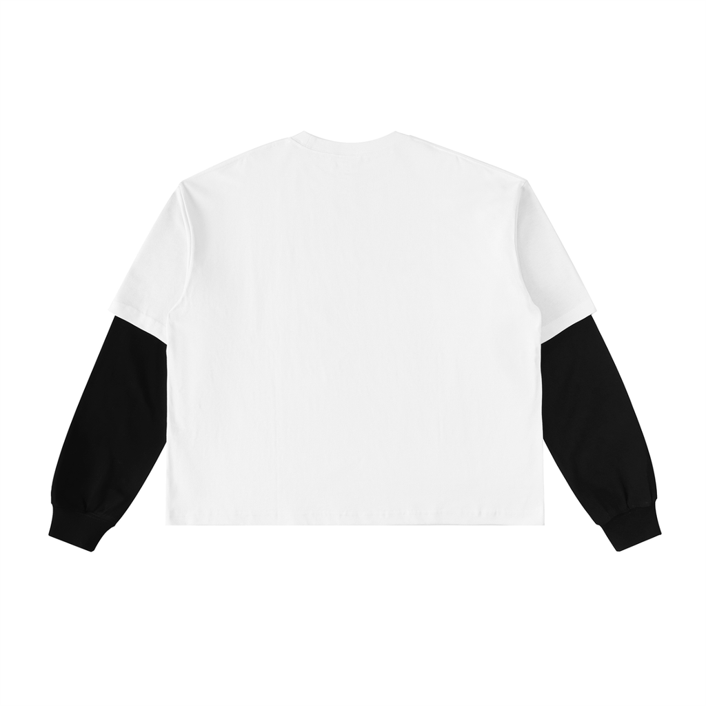 The Tomb Is Empty Layered Contrast Sleeve Cotton T-Shirt